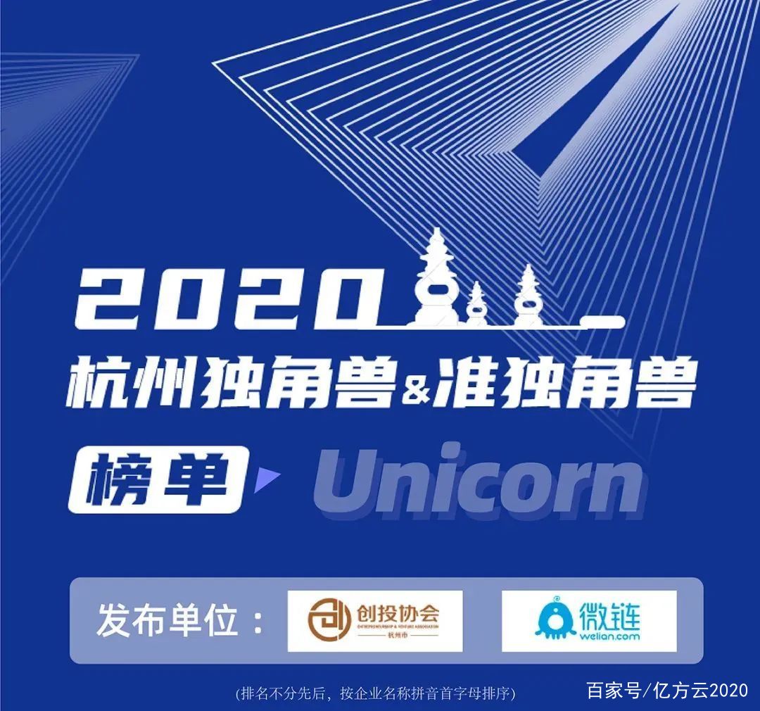 2020杭州独角兽与准独角兽企业榜单发布，亿方云连续3年强势入围 